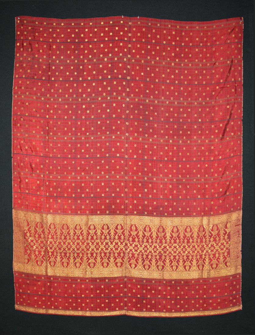 Sumatra - silk and metal - Textile: Sumatra Textile, Indonesia, silk and metal, early 20th century, 195 x 150 cm, with metal work