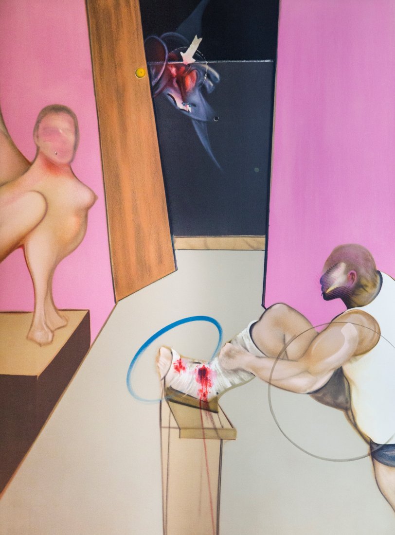 Francis BACON (1909-1992): Oedipus and the sphinxLithographie couleurs signÃ©e en bas Ã droite et numÃ©rotÃ© 61/150 Ã gauche117 x 86 cm - 40,06 x 33,85 in.Provenance : Galerie Lelong, collection privÃ©e Color lith