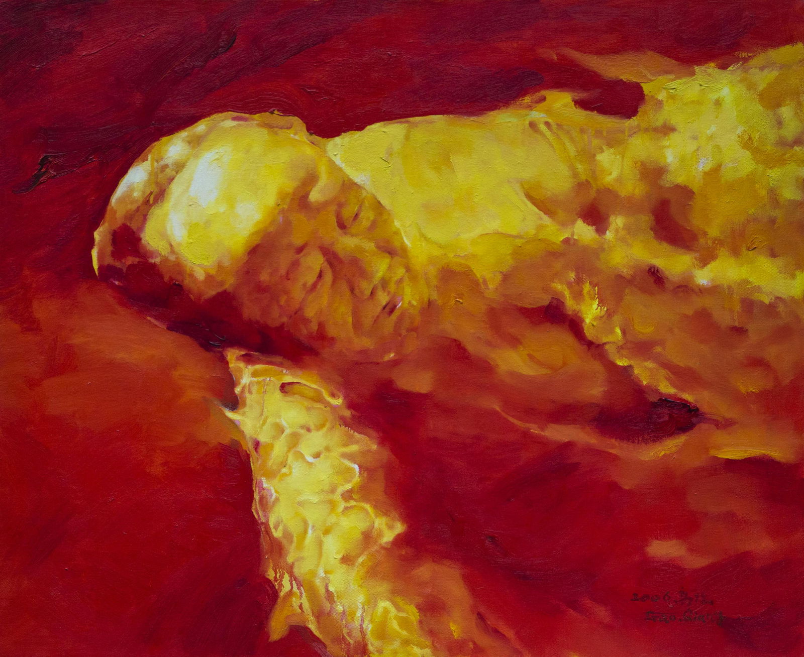 GAO Qiang (1962): La mÃ©ditation du prÃ©sident No. 9 (2006)Acrylique sur toile signÃ©e, datÃ©e en bas Ã droite90 x 100 cm - 35,43 x 39,37 in.Acrylic on canvas signed, dated lower right