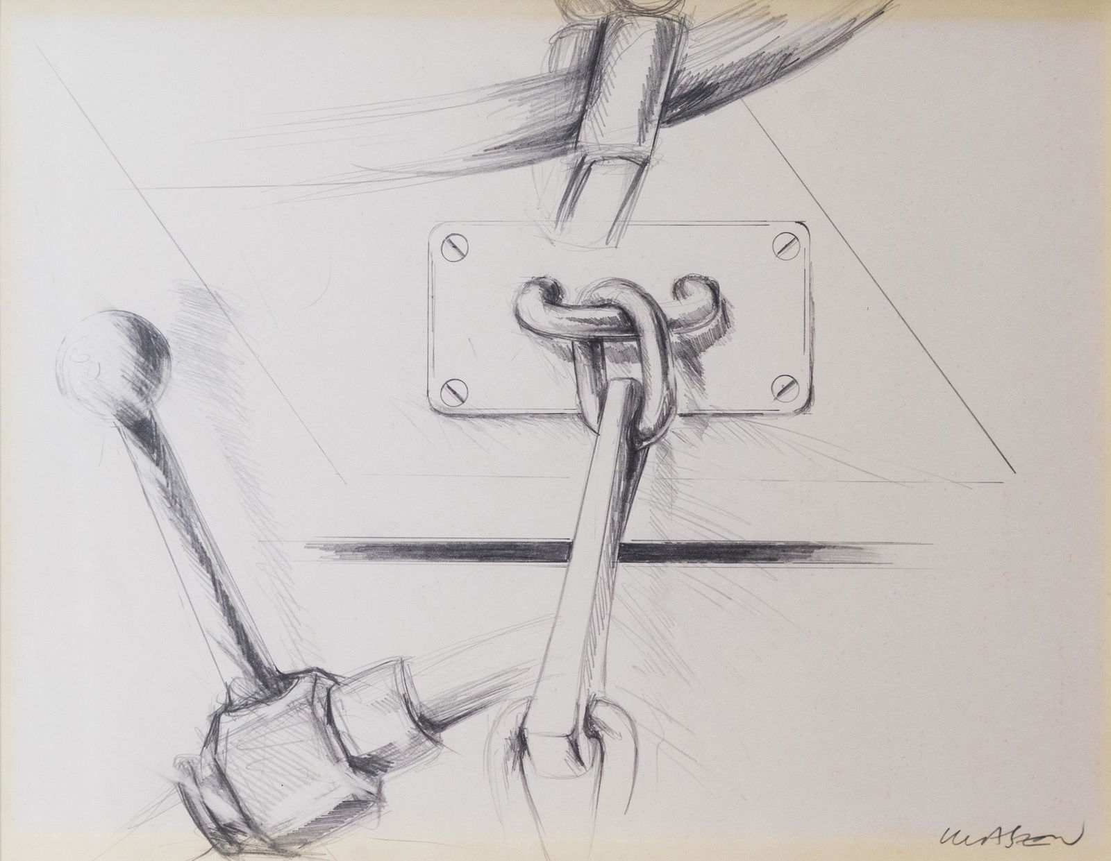 Peter KLASEN (1935): Peter KLASEN (1935)La serrure Crayon sur papier signÃ©e en bas Ã droite 25 x 31 cm Ã vue - 9.84 x 12.20 in. on viewPencil on paper signed lower right