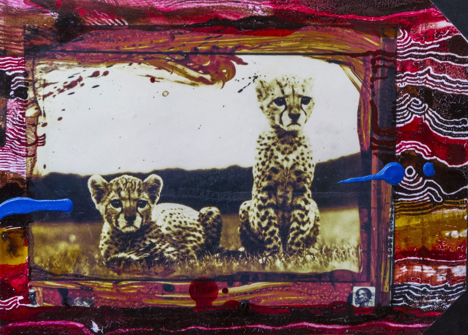 PETER BEARD ( 1938 2020): PETER BEARD ( 1938 2020)CheetahPolaroid peint par l'artist10.5 x 14.5 cm 4.13 x 5.17 in.SigneProvenance :exposition Galerie Kamel Menour , Avril 2003.