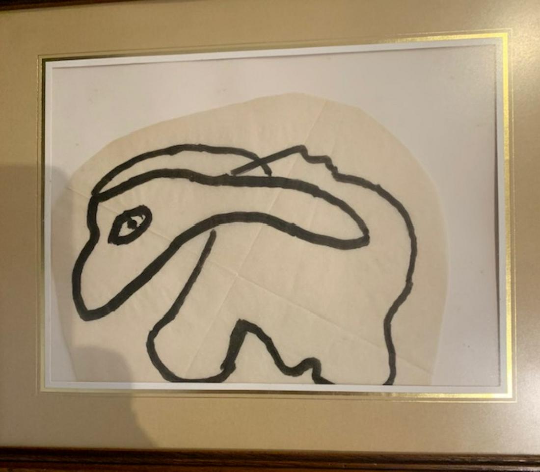 Gaston CHAISSAC (1910-1964)D'aprÃ¨s un dessin de Jesus Sainte OstieEncre sur calque16 x 19 cm - 6.30: Gaston CHAISSAC (1910-1964)D'aprÃ¨s un dessin de Jesus Sainte OstieEncre sur calque16 x 19 cm - 6.30 x 7.48 in. Ink on tracing paper