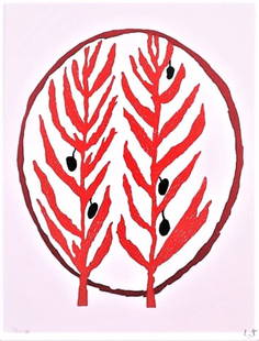 Louise BOURGEOIS (1911-2010): Louise BOURGEOIS (1911-2010) Feuille (Art pour la Paix) (2004) Lithographie couleurs sur papier Monogrammee LB en bas a droite et numerotee 81/146, en bas a gauche 40,5 x 30 cm