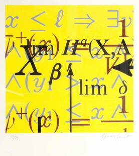 Bernar VENET (1941): Bernar VENET (1941) Mathématiques (2005) Lithographie en couleursSignée en bas à droite et numérotée 84/99. 50 x 40 cm