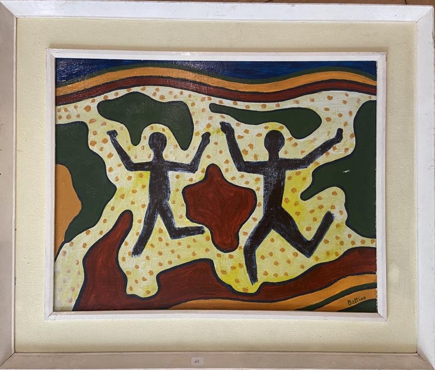 Walter Whall BATTISS (1906-1982)Personnages Huile sur isorel SignÃ©e en bas Ã  droite 38 x 48.5 cm (1 of 1)