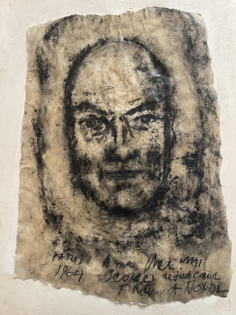 Epaminondas PAPADOPOULOS dit NONDA (1922-2005)Visage Technique mixte sur papier SignÃ©e et datÃ©e (1 of 1)