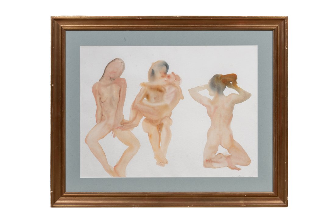 Federico LOMBARDO (1970): Federico LOMBARDO (1970)Four women Watercolor on paper Signed lower right 40 x 55 cm Provenance European Collection of Mr. K.Bonelli Arte Mantova, Italy