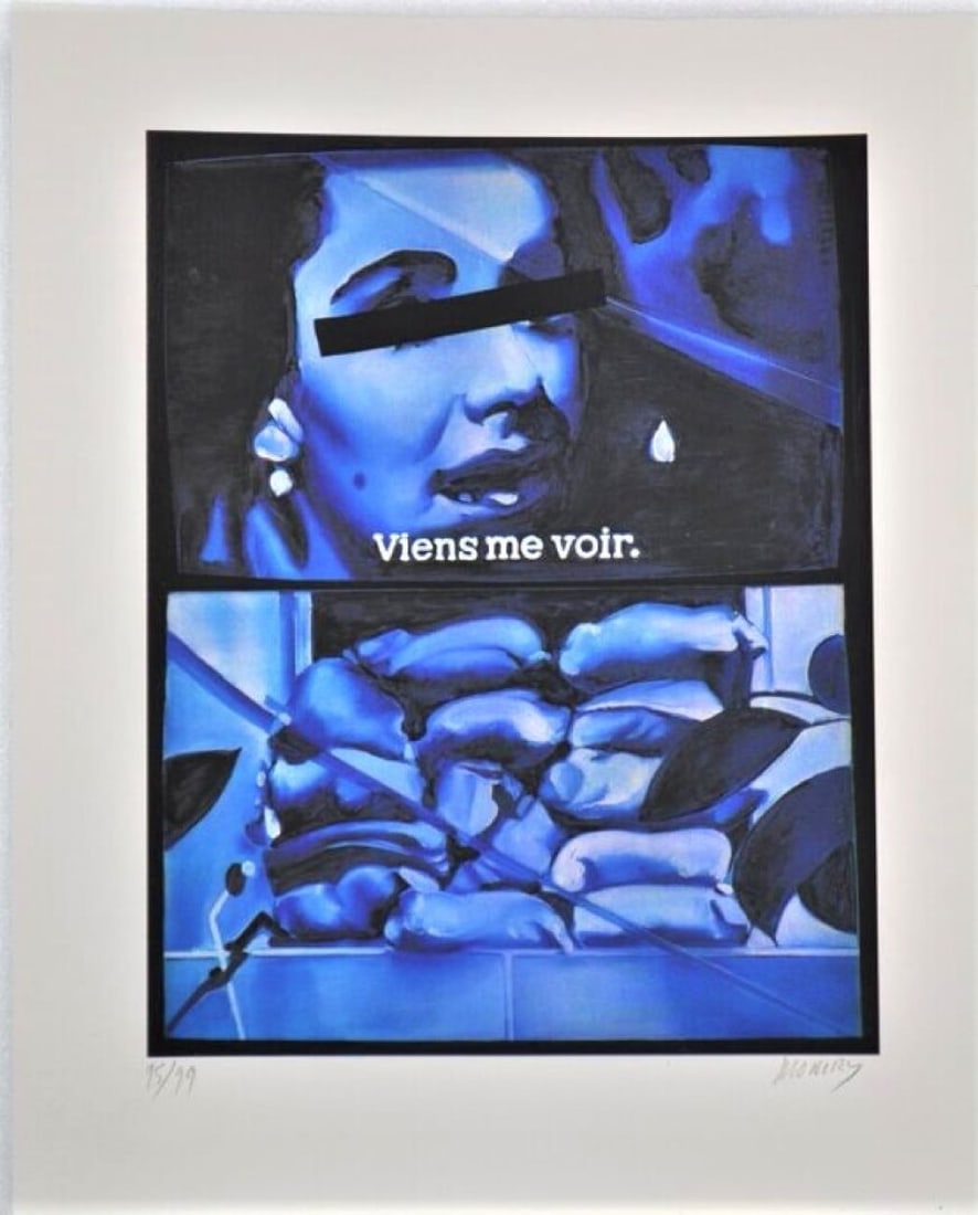 Jacques MONORY (1924-2018): Jacques MONORY (1924-2018)Come and see meArt for Peace Color lithograph on paper Signed lower right and numbered 80/9950 x 40 cm Viens me voirArt pour la Paix Lithographie en couleurs sur papier Sign�