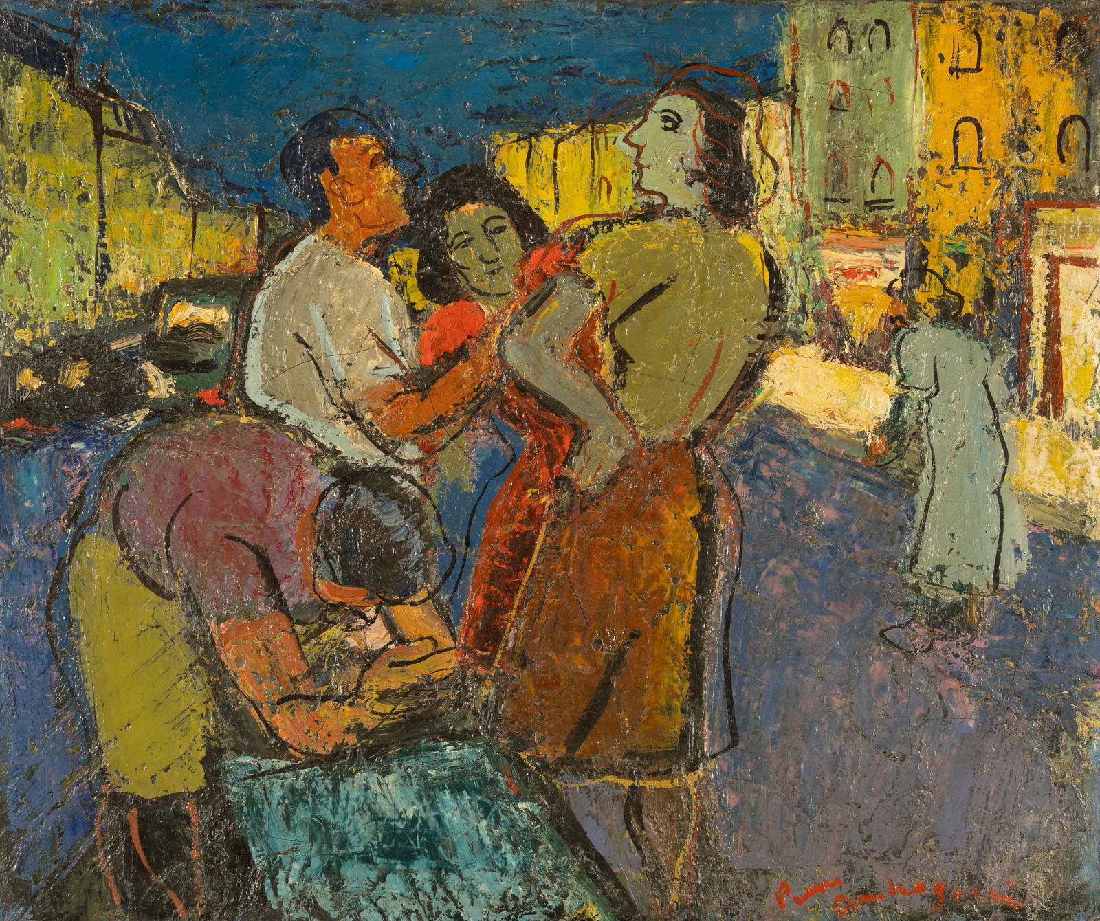 Pierre AMBROGIANI(1907-1985): Pierre AMBROGIANI(1907-1985) Fish market Oil on canvas signed lower right 54 x 65 cm Au marché au poisson Huile sur toile signée en bas à droite 54 x 65 cm