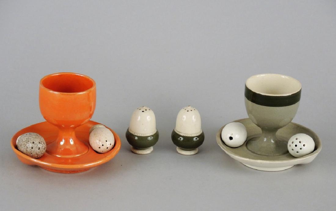 TWO MOORCROFT POTTERY EGG CUPS / CRUETS (1 of 3)