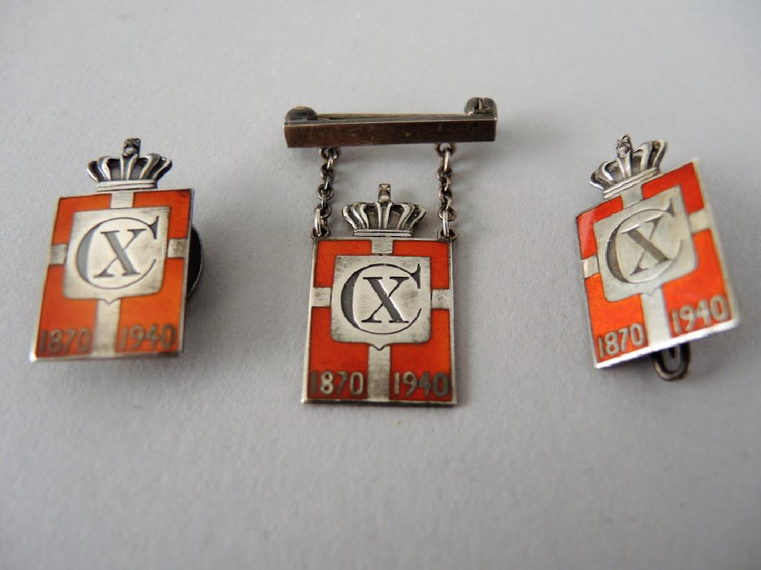 THREE GEORG JENSEN STERLING SILVER & ENAMEL PINS (1 of 2)