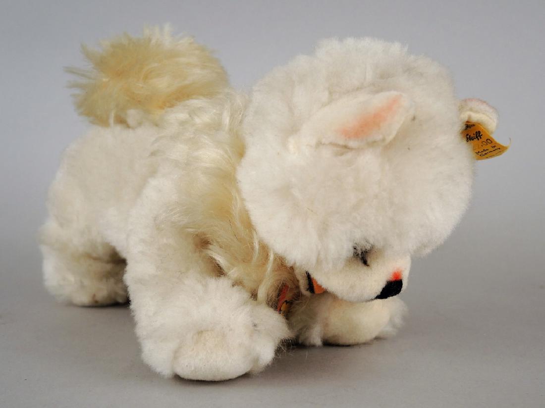 STEIFF BLANKO POMERANIAN PLUSH DOG: 1960's, German. #1622, Dralon & Cotton.