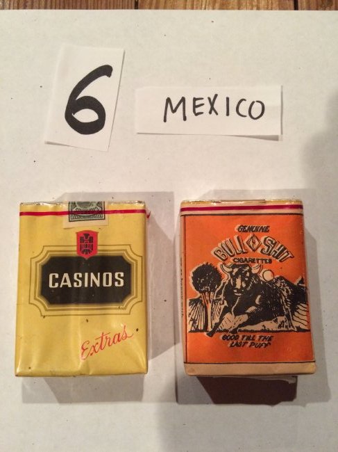 lot of 2 cigarette packs vintage bull shit rare: You are bidding on 2 full sealed packs of old vintage cigarettes from Mexico bull shit and casinos rare