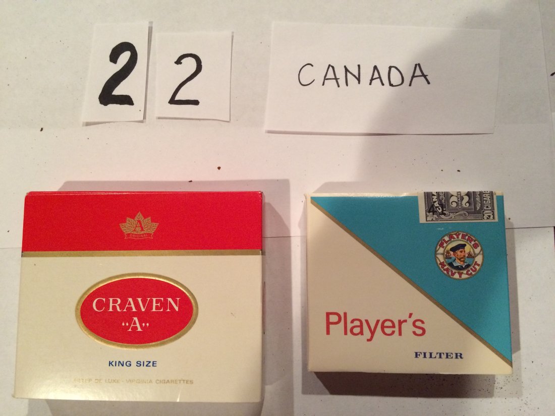 2 full cigarette boxes Player's Craven Canada (1 of 2)