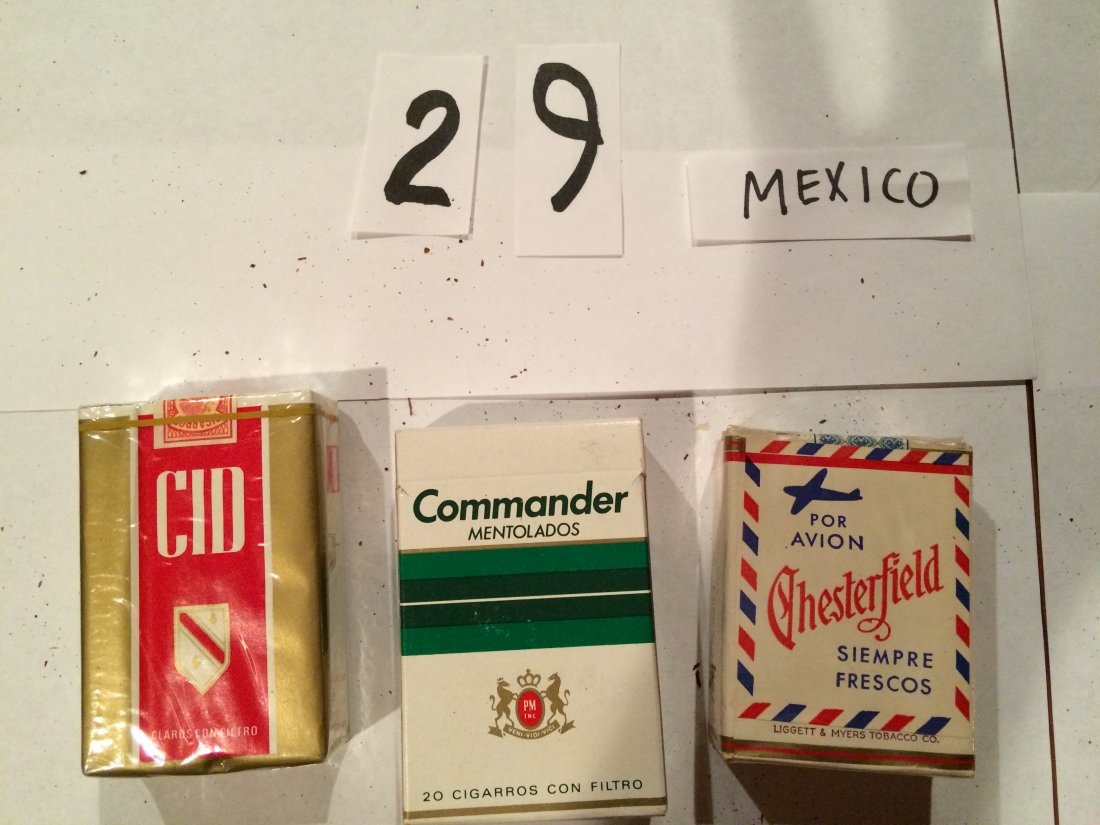 lot of 3 full cigarette packs from Mexico vintage: 3 packs full from Mexico