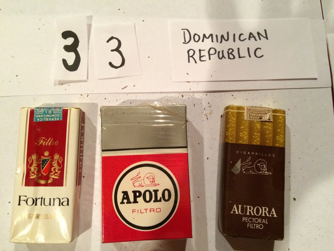 lot of 3 full cigarette packs Dominican Republic: 3 packs full from Dominican Republic