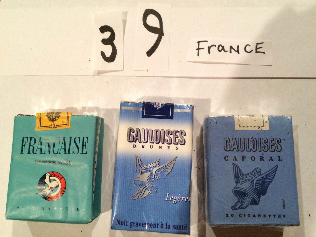 lot of 3 full vintage cigarette packs from France (1 of 2)