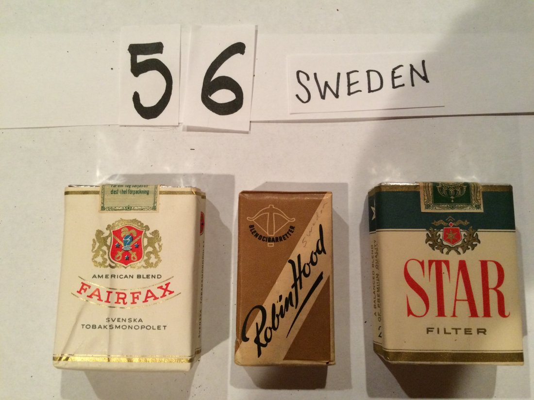 3 full vintage cigarette packs from Sweden robin hood (1 of 2)