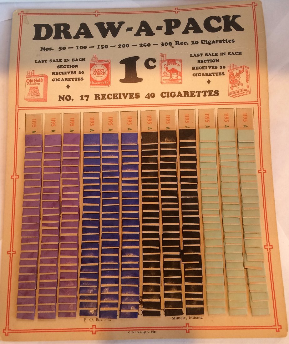 VERY RARE NOS DRAW-A-PACK PULL TAB 1 CENT NEVER USED (1 of 6)