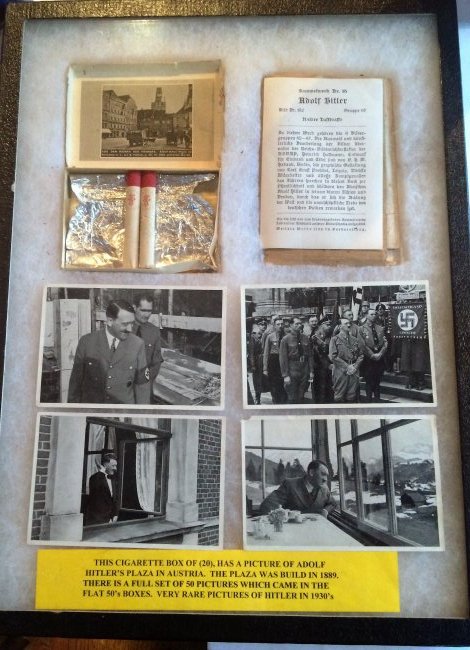RARE ASTA ADOLF HITLER CIGARETTES & PICTURES FROM PACKS: VERY RARE AND NICELY FRAMED FOR DISPLAY SEE PICTURES FOR ACCURATE DESCRIPTION OF THESE VERY RARE FLAT 50'S BOXES $20 SHIPPING COMBINED SHIPPING AVAILABLE
