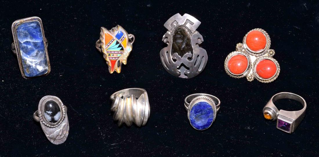 (8) STERLING RINGS - Includes Mexican Sterling; Total (1 of 2)