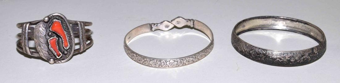 (3) STERLING BRACELETS - Includes (2) bangles and (1) (1 of 5)