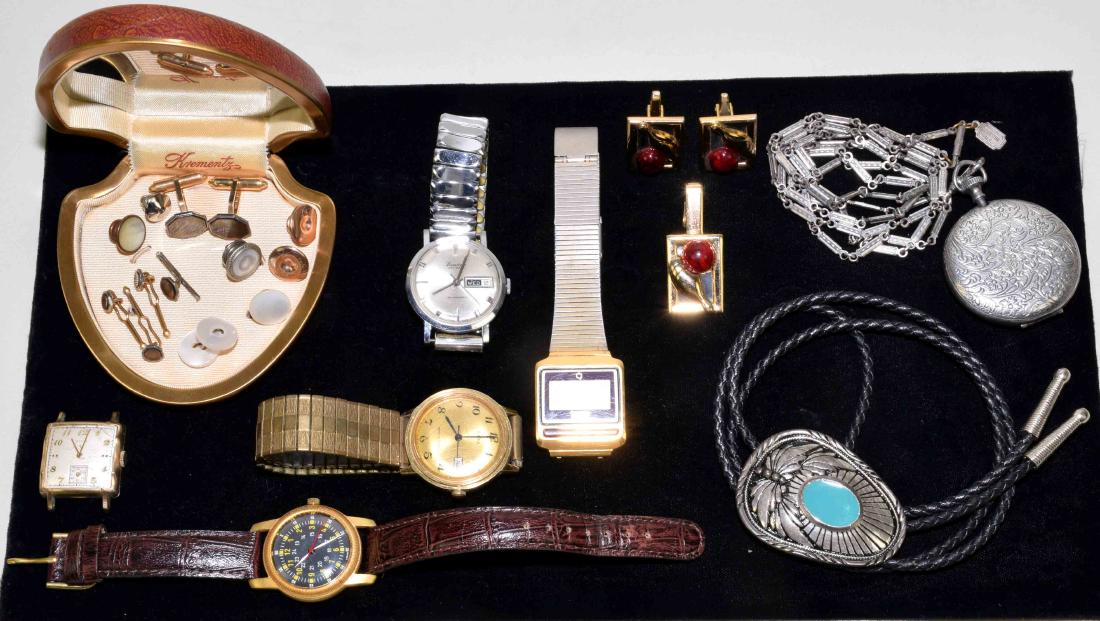 GENTLEMAN'S LOT - Includes Wristwatches, bolo and (1 of 5)