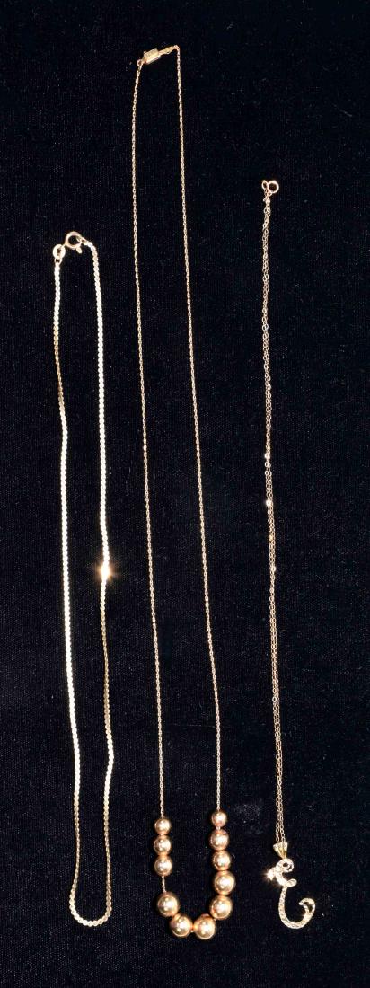 (3) 14k GOLD NECKLACES - Total weight 5.7 dwt - (1 of 2)