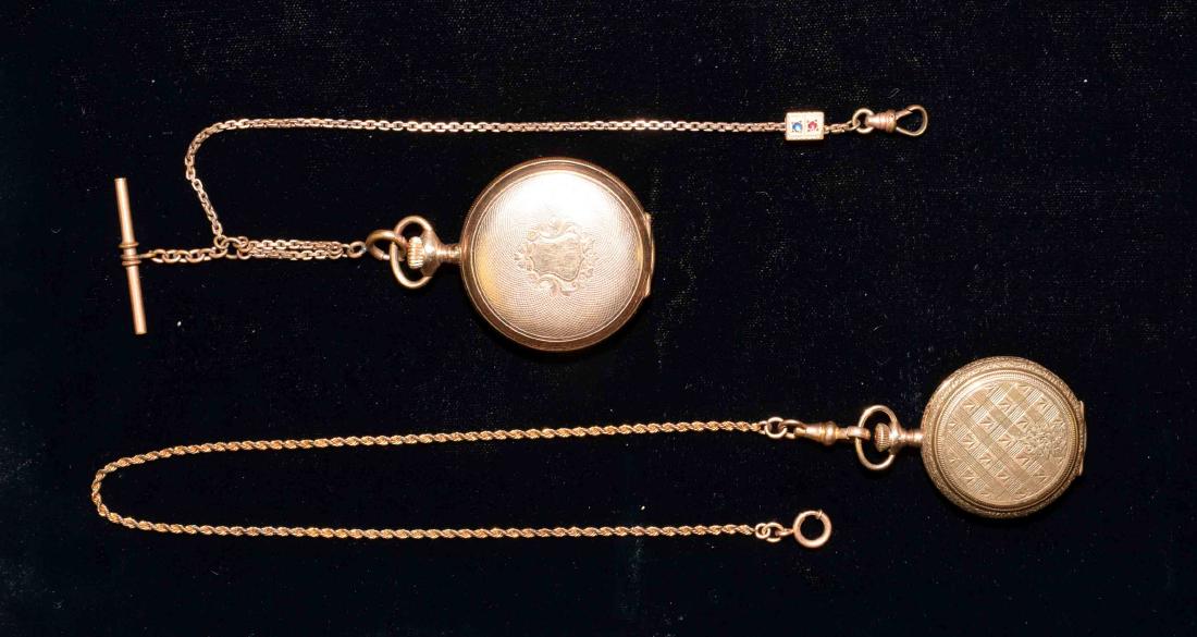 (2) GOLD FILLED POCKET WATCHES WALTHAM AND (1 of 5)