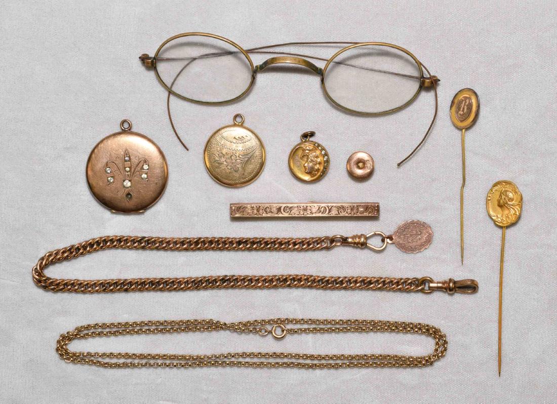 ASSORTED VICTORIAN GOLD FILLED JEWELRY - Includes watch (1 of 4)