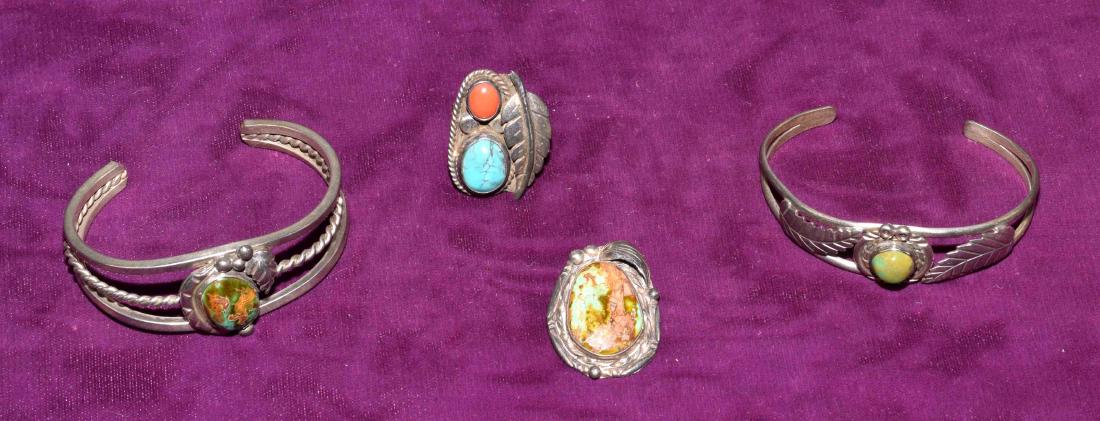 4pc  STERLING/800 AND TURQUOISE JEWELRY - Includes (2) (1 of 4)