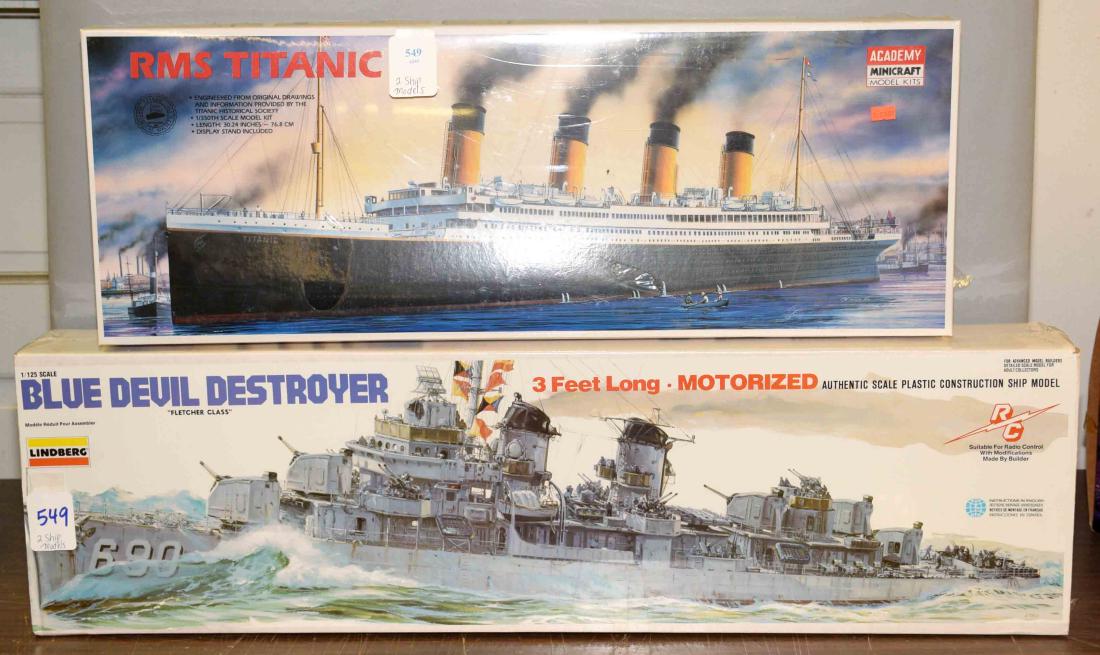 (2) SHIP MODELS NEW IN BOX - RMS Titanic Model #1405 by: (2) SHIP MODELS NEW IN BOX - RMS Titanic Model #1405 by Academy and The Blue Devil Destroyer R/C Model #70815 - Condition: Age appropriate wear; All items sold as is.
