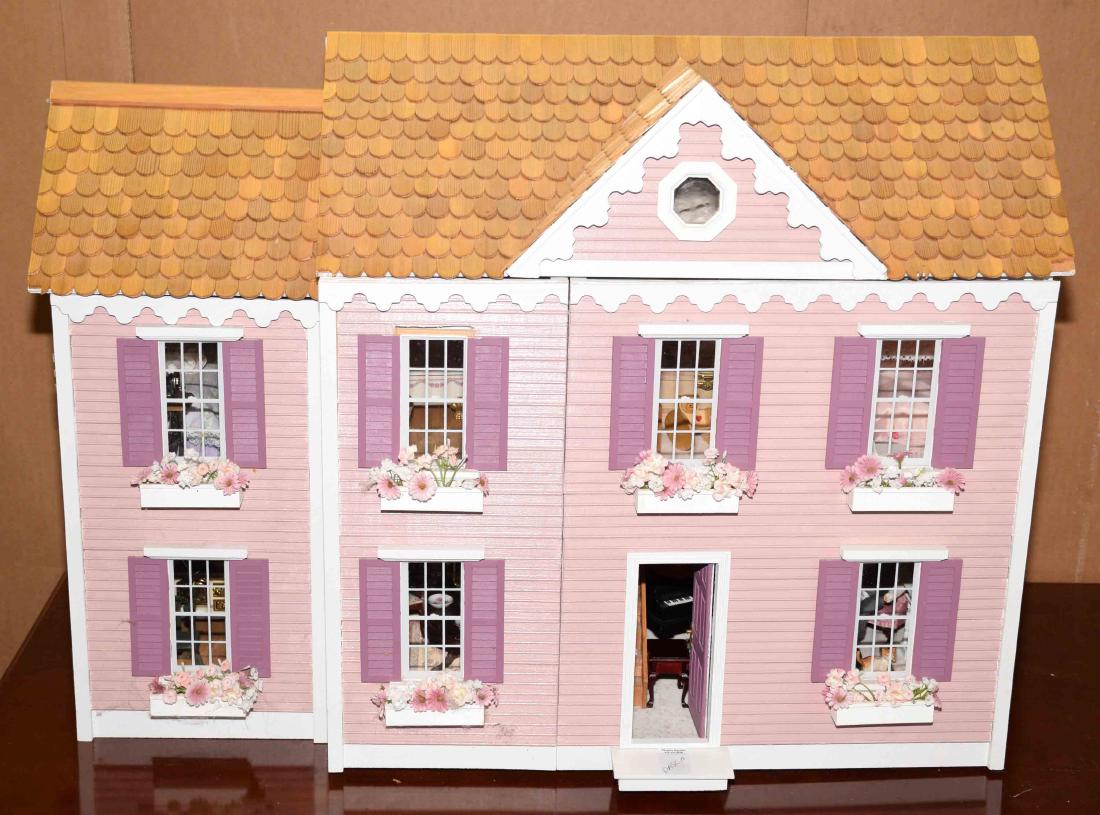 6-ROOM WOODEN DOLL HOUSE COMPLETE WITH ACCESSORIES - (1 of 8)