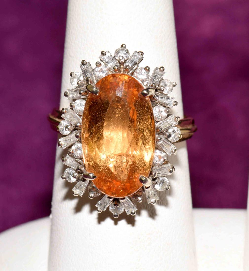 YELLOW TOPAZ AND DIAMONDS 14K GOLD RING (5.67 grams (1 of 6)