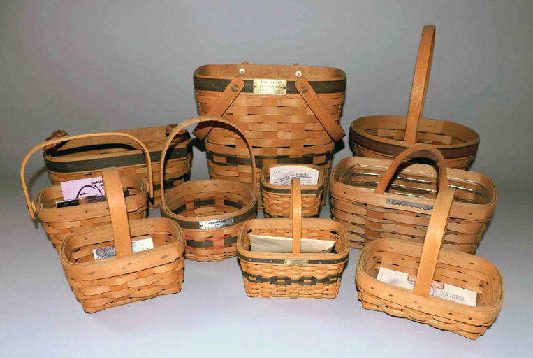 A COLLECTION OF (10) LONGABERGER BASKETS. Many from Jun 25, 2017
