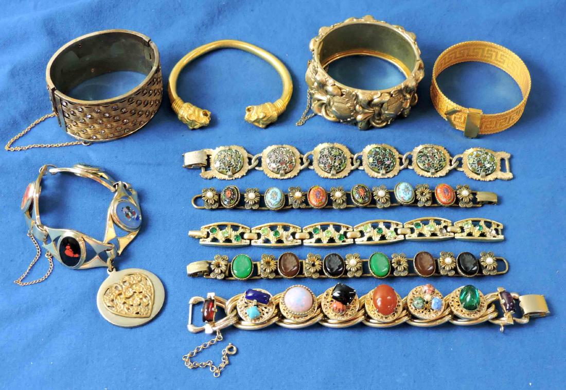 (10) VINTAGE BRACELETS. In assorted styles, faux (1 of 4)