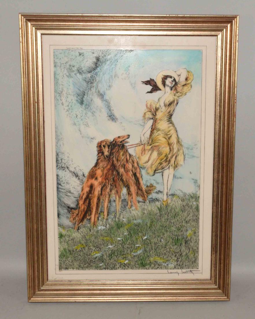 L. Icart etching on composition panel, 1929 Paris, (1 of 3)