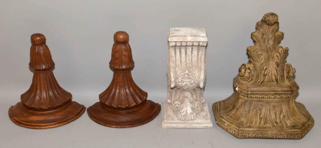 A collection of (4) wall bracket shelves. Matched pair (1 of 3)