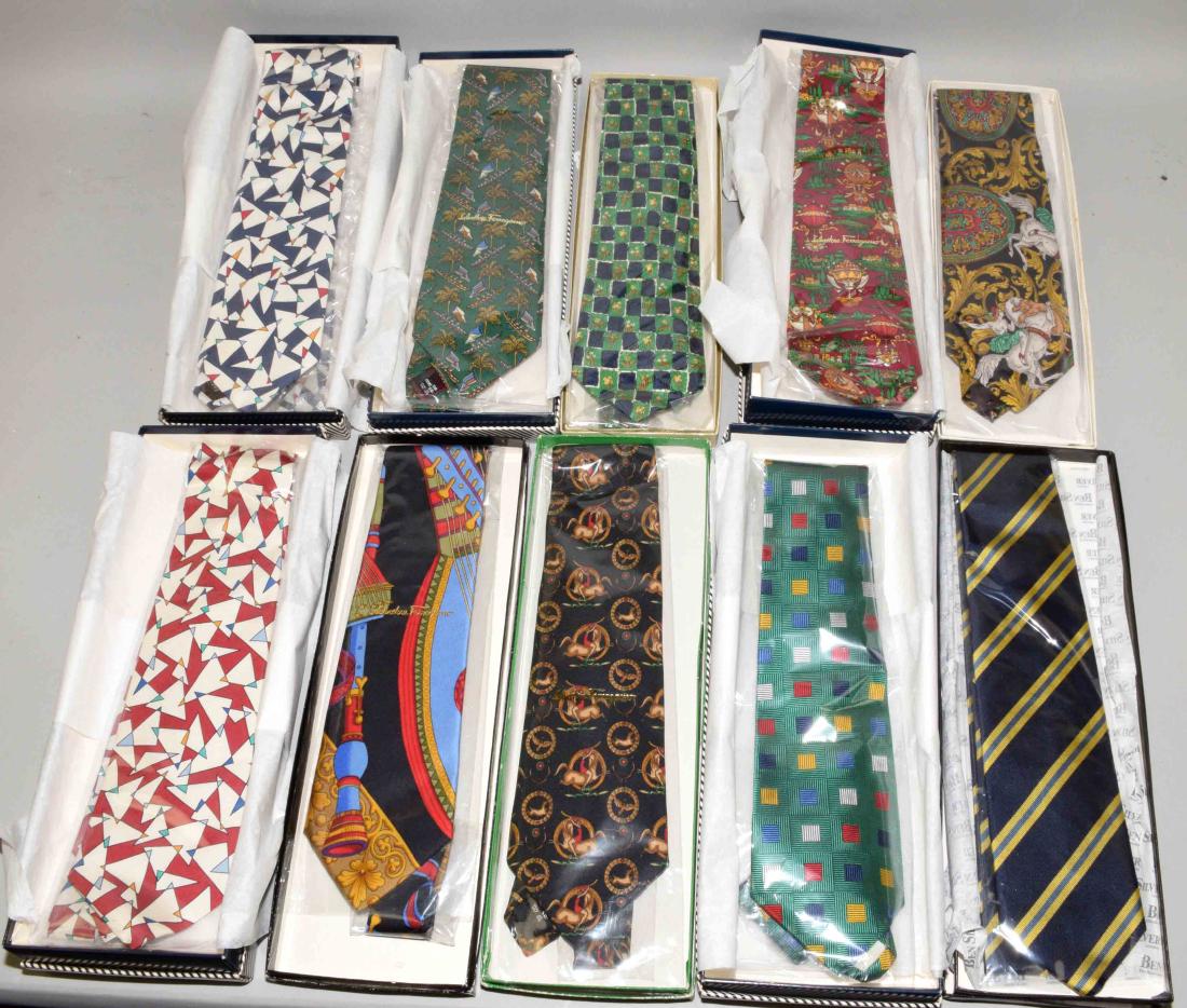 A group of (10) mens ties in original boxes, including (1 of 6)