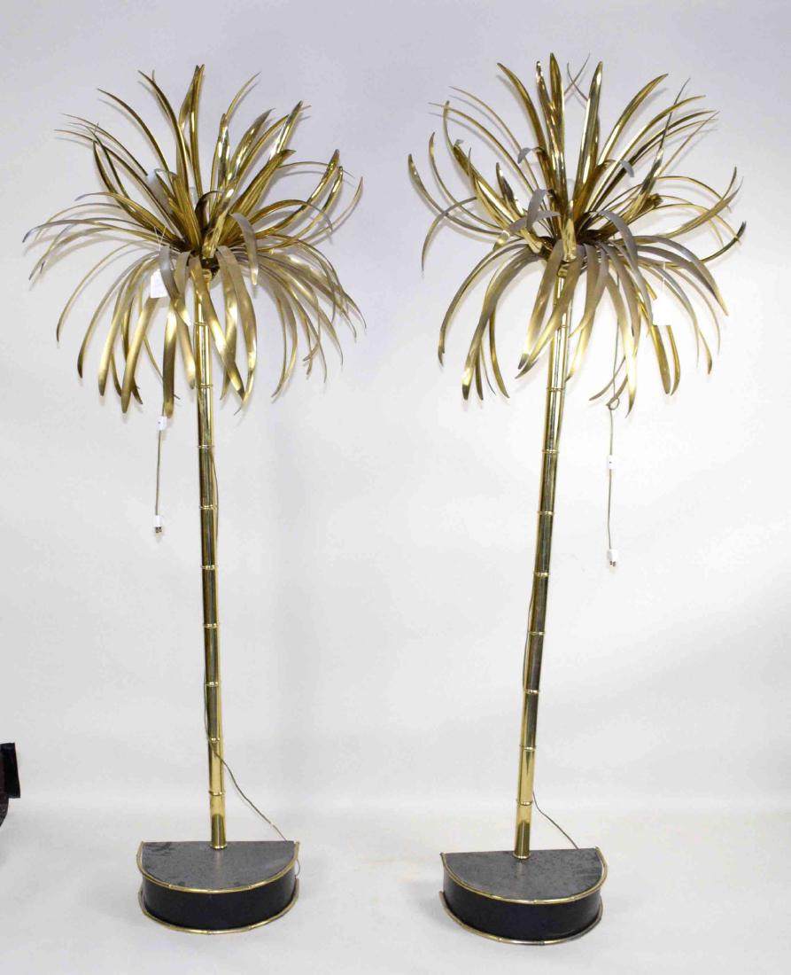 PAIR OF MID-20TH C. MODERNIST BRASS ''PALM TREES'' ON (1 of 5)