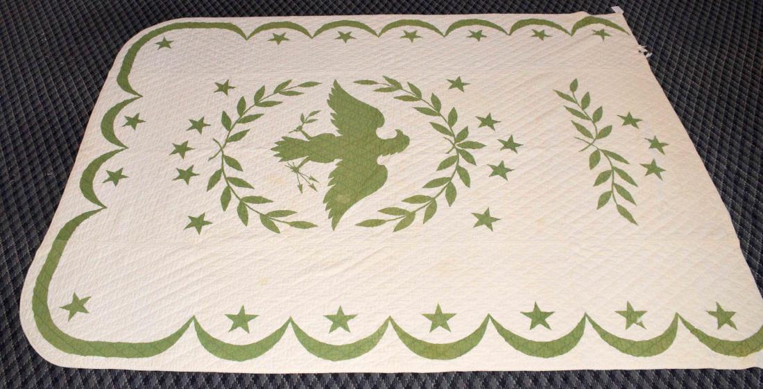 AMERICAN EAGLE QUILT. 8'6''H x 5'7''W. Condition: some (1 of 3)