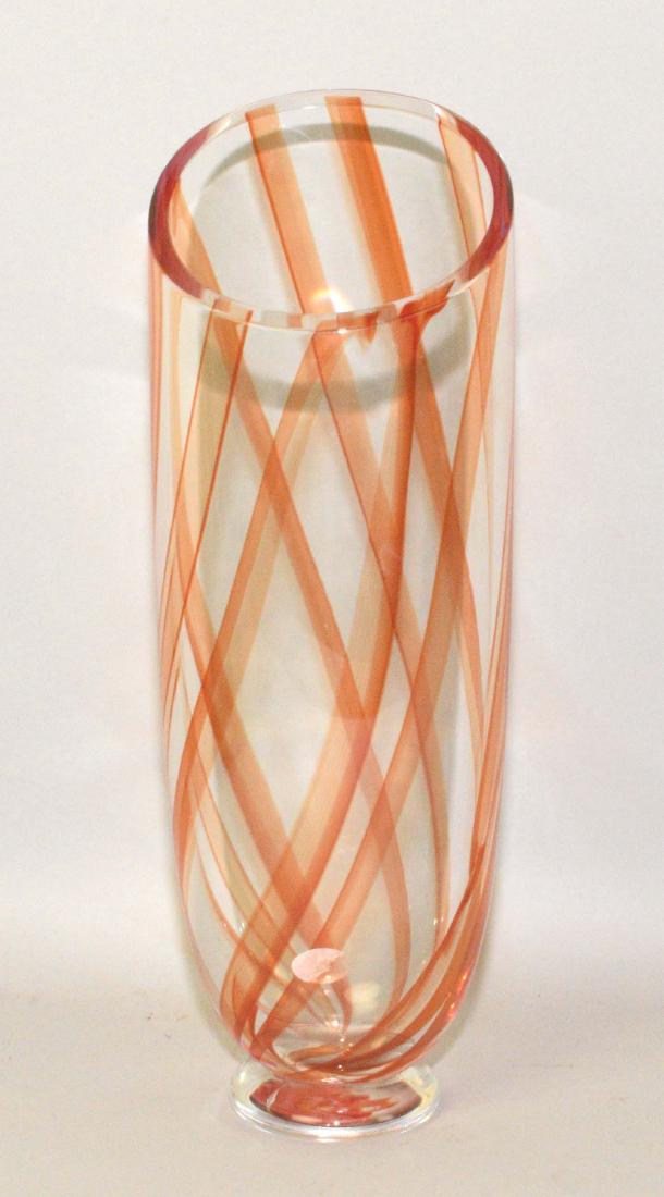 MURANO ART GLASS VASE. 14''H x 5'' diameter, signed (1 of 4)