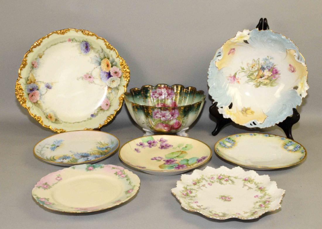 GROUP OF (8) ASSORTED PLATES AND BOWLS. Charger (J.P. (1 of 9)
