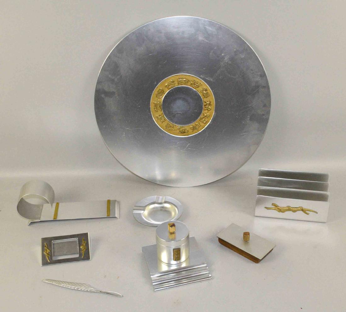 (7) PCS. VINTAGE KENSINGTON SILVERTONE ALUMINUM/BRASS (1 of 5)