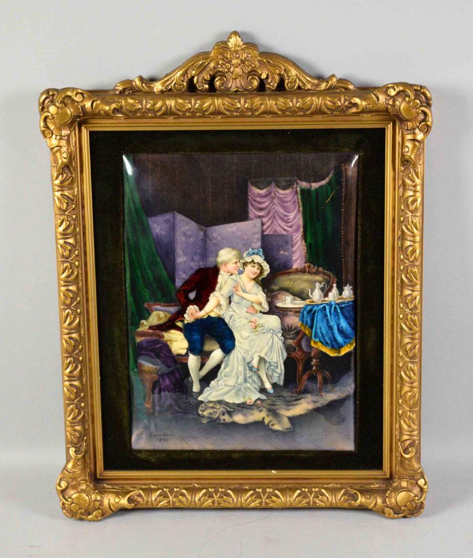 FINE CONTINENTAL PAINTED ENAMEL ON COPPER, probably (1 of 5)