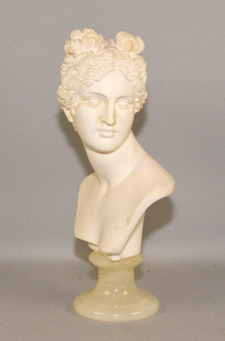 ANTONIO CANOBA SCULPTURE OF BAGNANTE BUST, ALLIBASTER. (1 of 4)