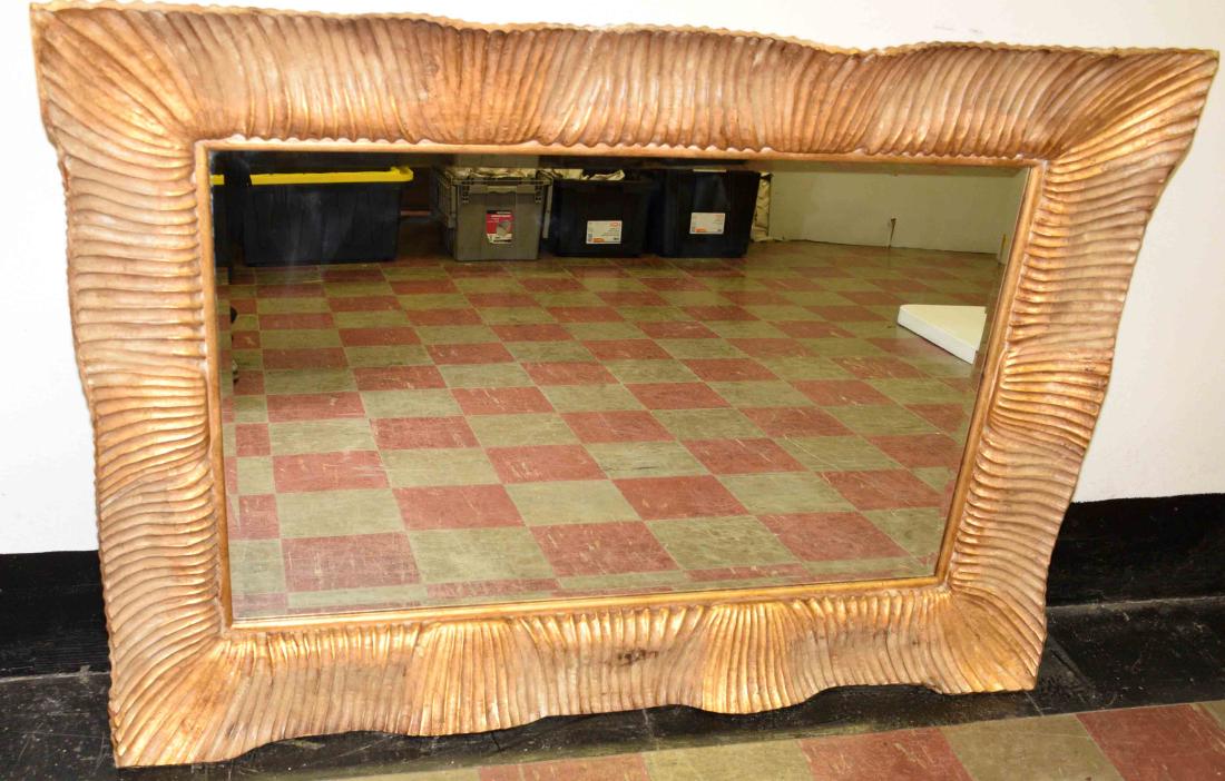 GOLD PAINTED WOOD FRAMED MIRROR. 37.25''h x 53''w. (1 of 1)