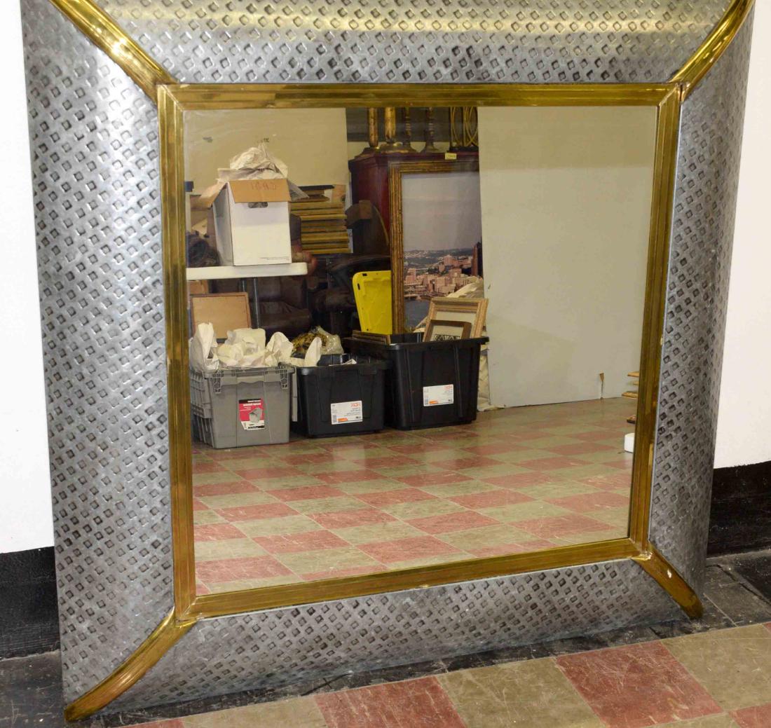 DECORATIVE METAL FRAMED WALL MIRROR. 47''h x 48''w. (1 of 1)