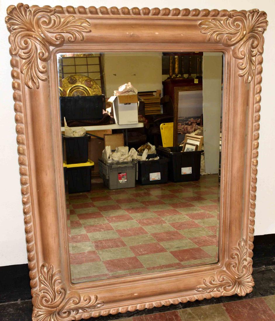 DECORATIVE WOOD FRAMED MIRROR. 55.5''h x 43.5''w. (1 of 1)