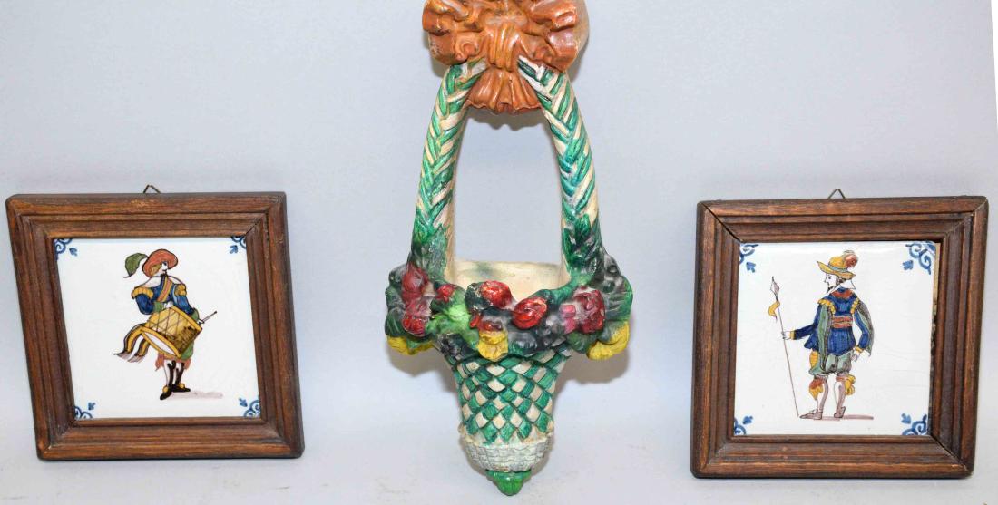 LOT OF HANGING WALL ART, includes (2) porcelain framed (1 of 1)